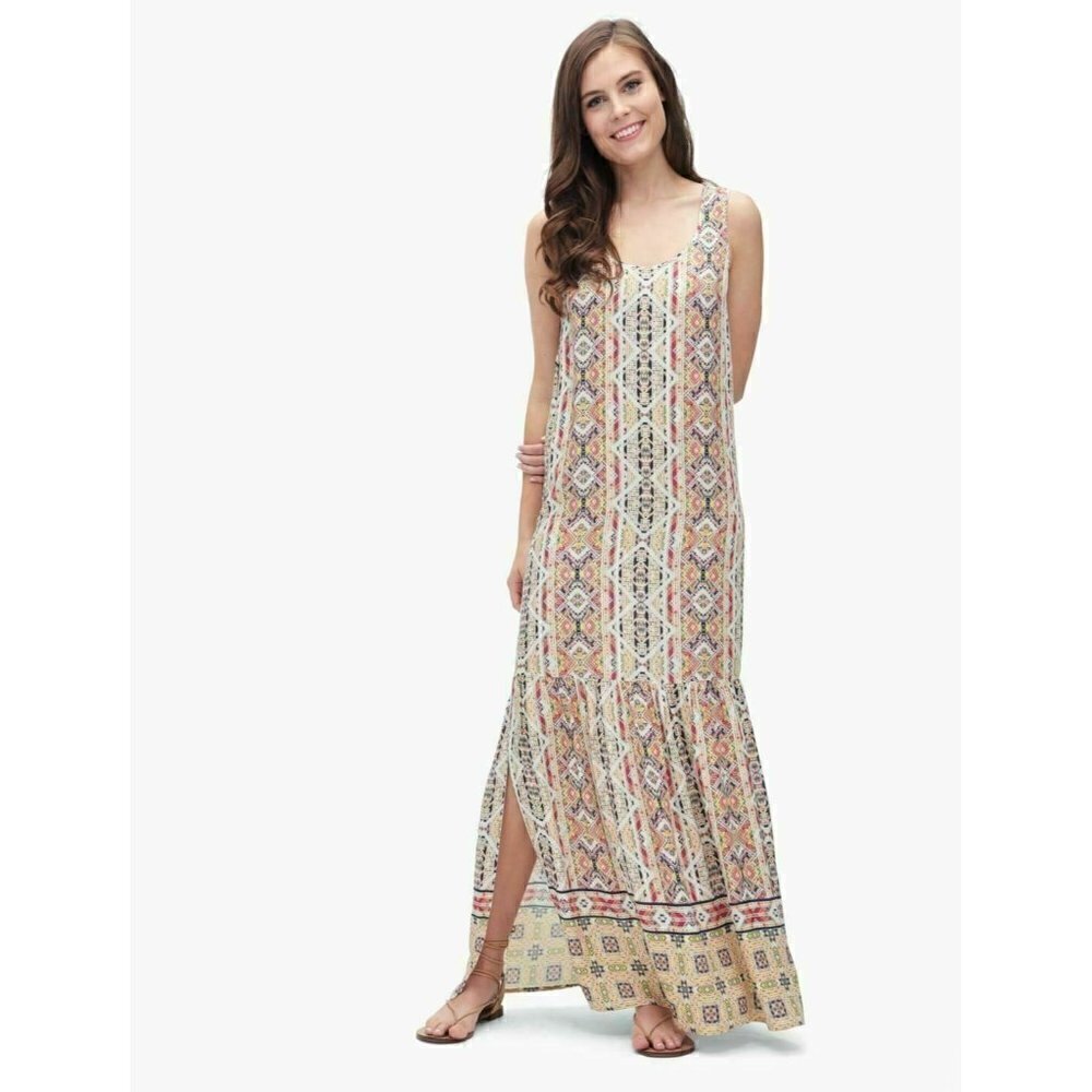 Splendid Womens Colorful Rayon Sleeveless "Taos" Print Maxi Dress Size L - Picture 1 of 10